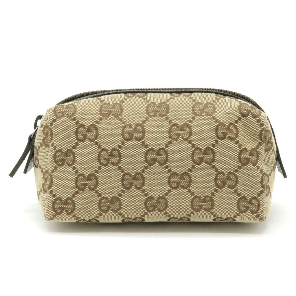 Gucci GG Canvas Makeup Accessory Leather Beige Brown Cream